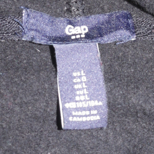GAP Men's Black Pullover Hoodie L Logo Fleece Sweatshirt