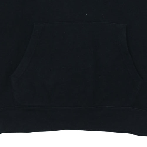 GAP Men's Black Pullover Hoodie L Logo Fleece Sweatshirt
