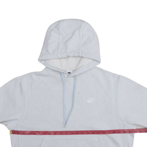 Nike Men's White Pullover Hoodie M Regular Fit Fleece Sweatshirt
