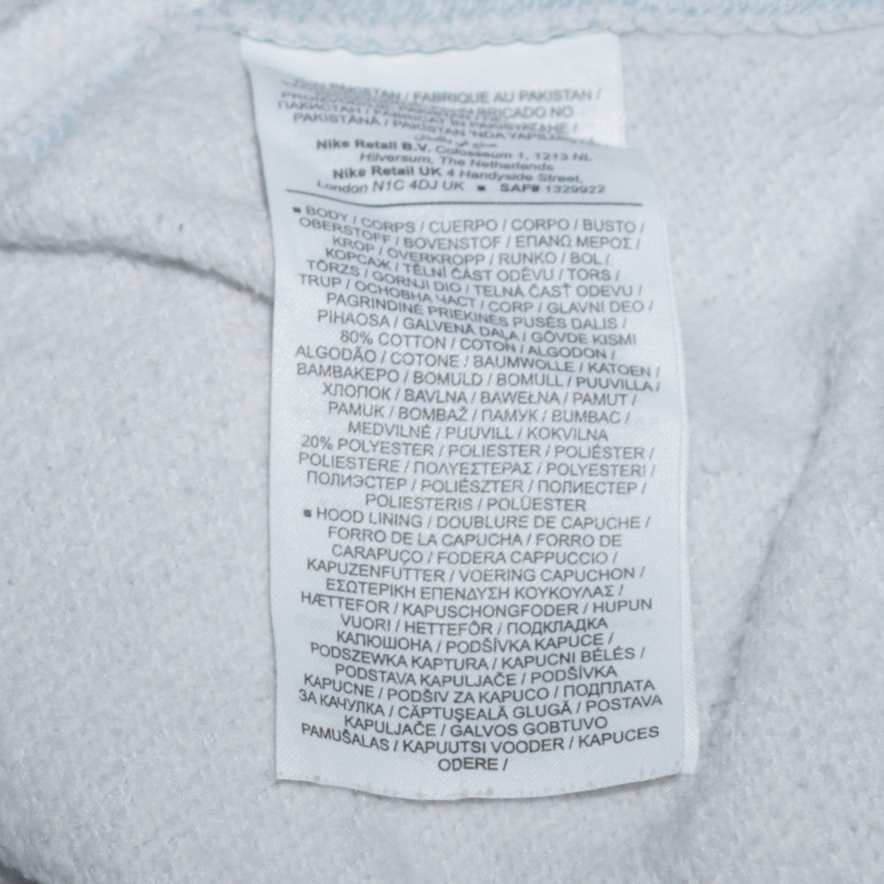 Nike Men's White Pullover Hoodie M Regular Fit Fleece Sweatshirt