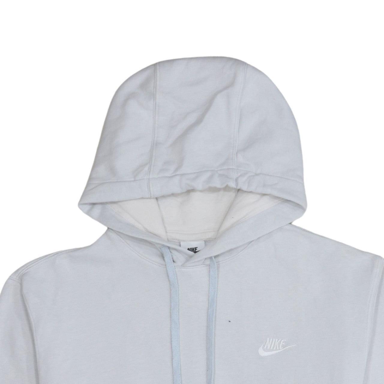 Nike Men's White Pullover Hoodie M Regular Fit Fleece Sweatshirt