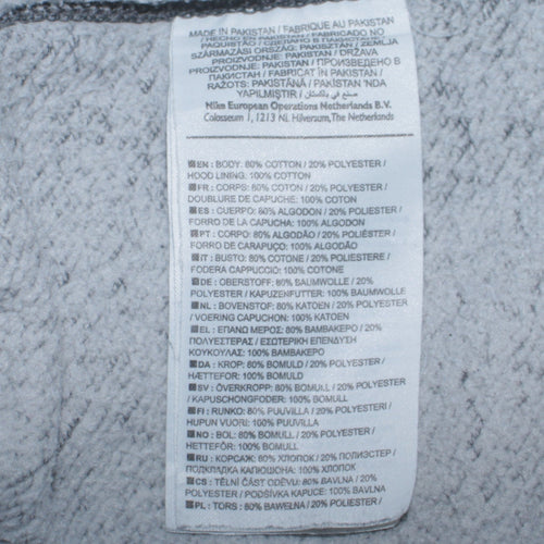 Nike Men's Grey Full Zip Hoodie Size S Regular Fit Fleece Sweatshirt