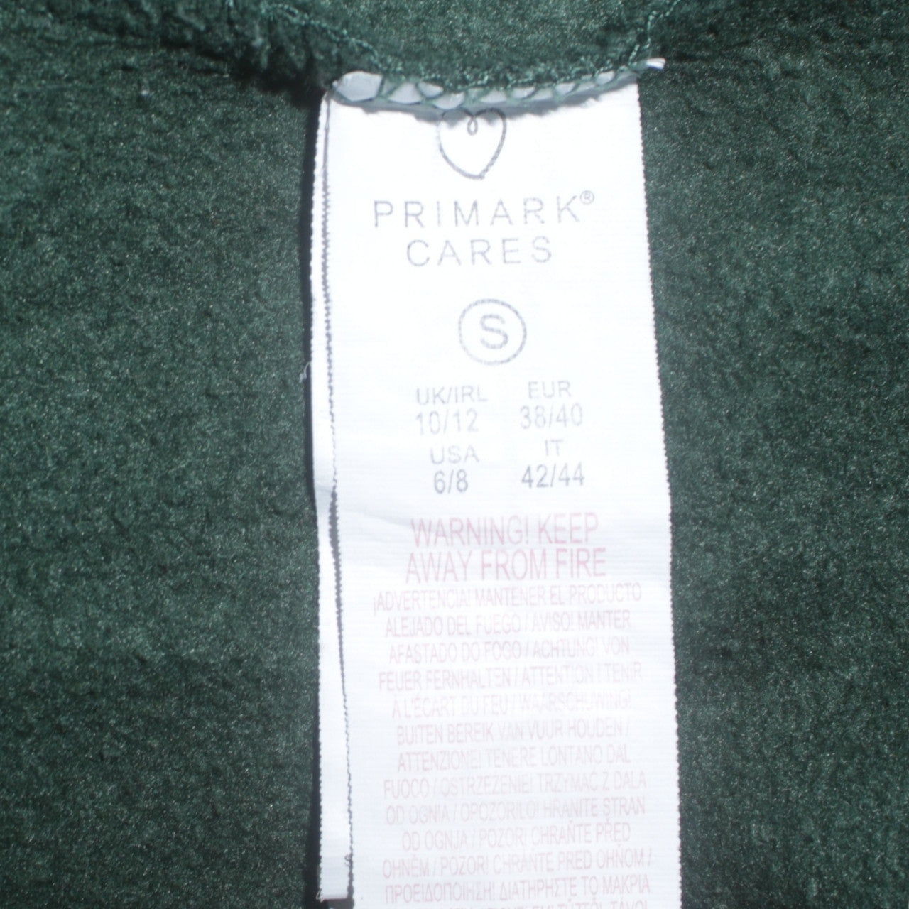 Disney Women’s Green Pullover Hoodie Size 10/12 Primark Cares