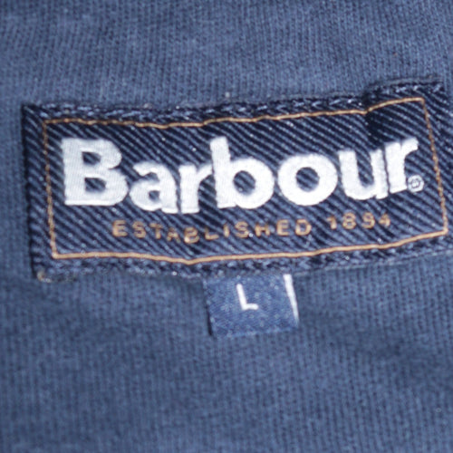 Barbour Men Blue L Regular Fit Cotton Crew Neck Sweatshirt