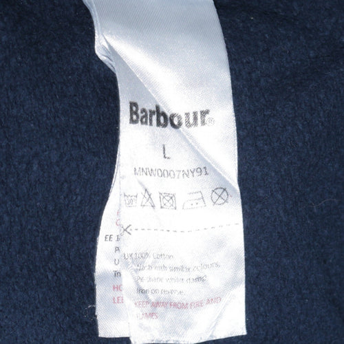 Barbour Men Blue L Regular Fit Cotton Crew Neck Sweatshirt