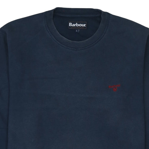 Barbour Men Blue L Regular Fit Cotton Crew Neck Sweatshirt