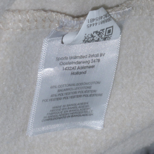 Fila Men’s Beige Pullover Hoodie Medium Cotton Blend Classic Logo
