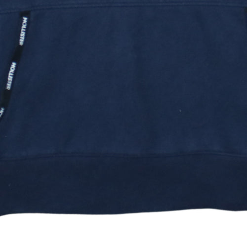 Hollister Men's Blue Pullover Hoodie L Logo Fleece Sweatshirt