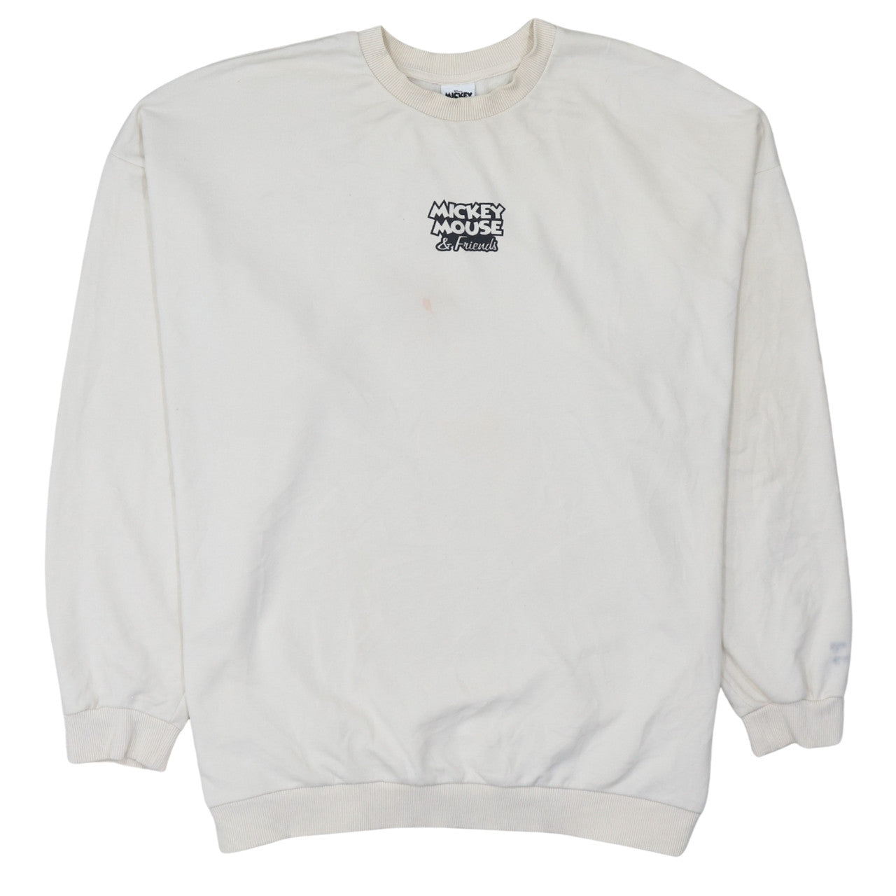 Disney Mickey & Friends at George Beige Sweatshirt Women M 12-14 Crew Neck Cotton