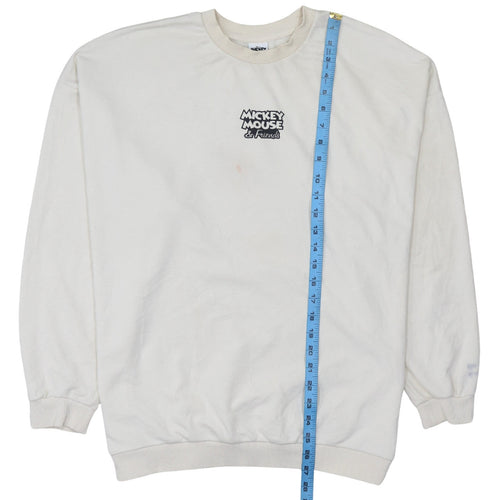 Disney Mickey & Friends at George Beige Sweatshirt Women M 12-14 Crew Neck Cotton
