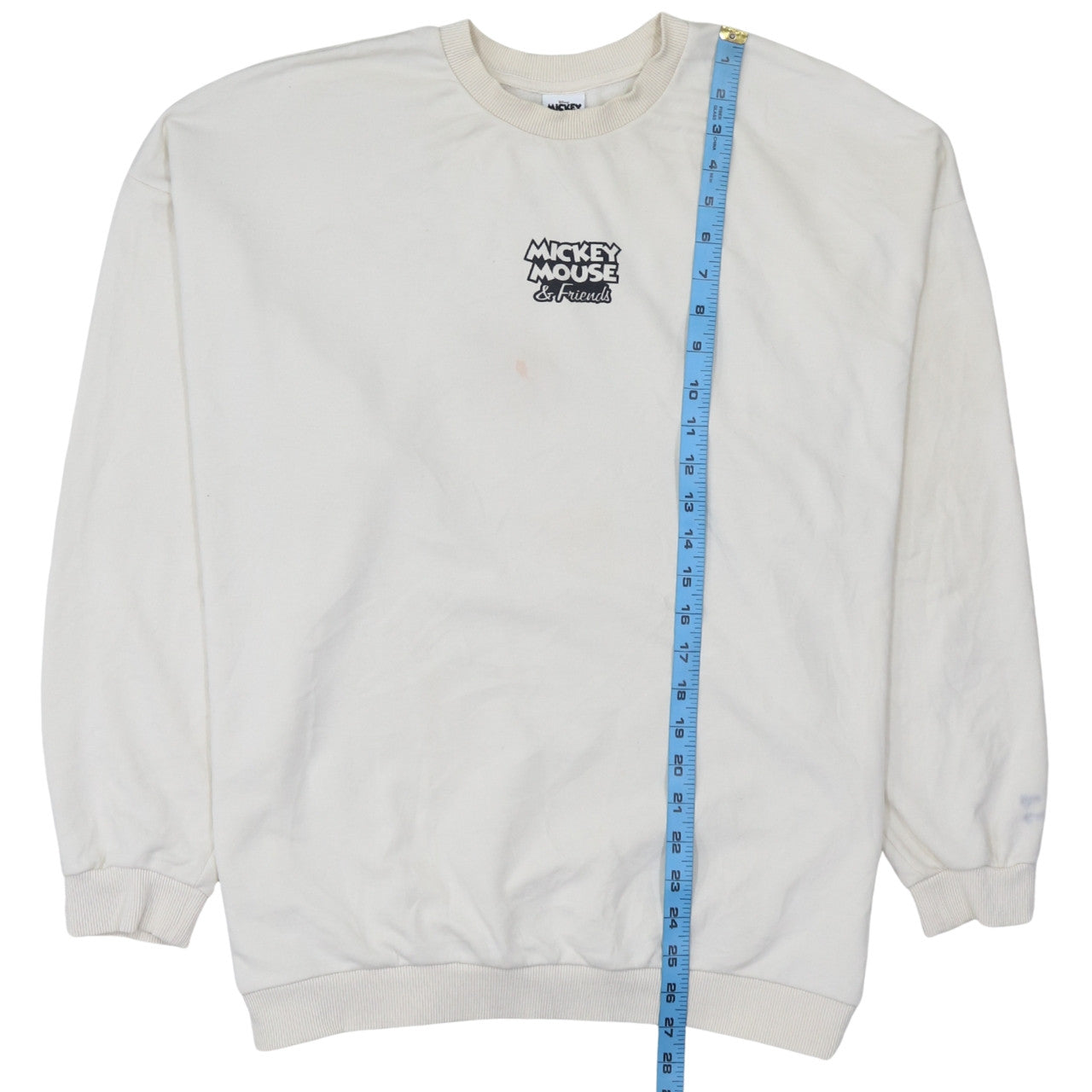 Disney Mickey & Friends at George Beige Sweatshirt Women M 12-14 Crew Neck Cotton
