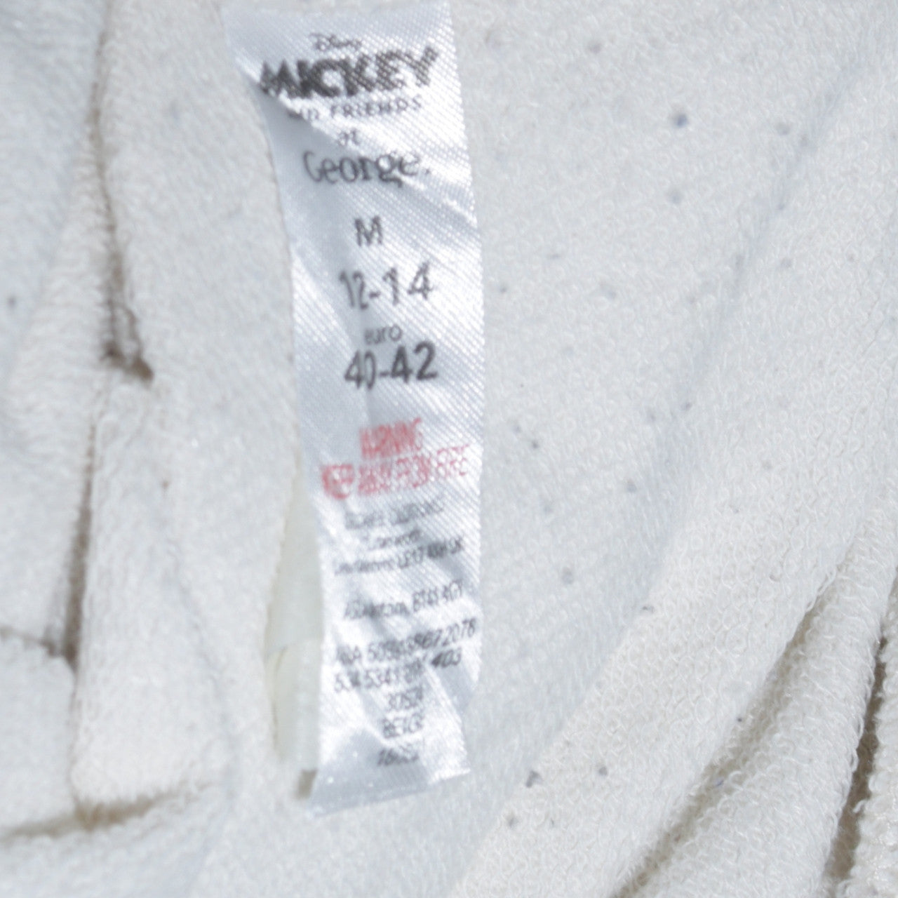 Disney Mickey & Friends at George Beige Sweatshirt Women M 12-14 Crew Neck Cotton