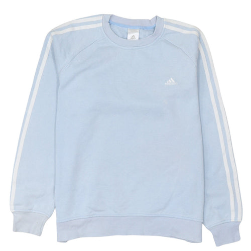 Adidas Women Light Blue Crew Neck Pullover Sweatshirt Size 12