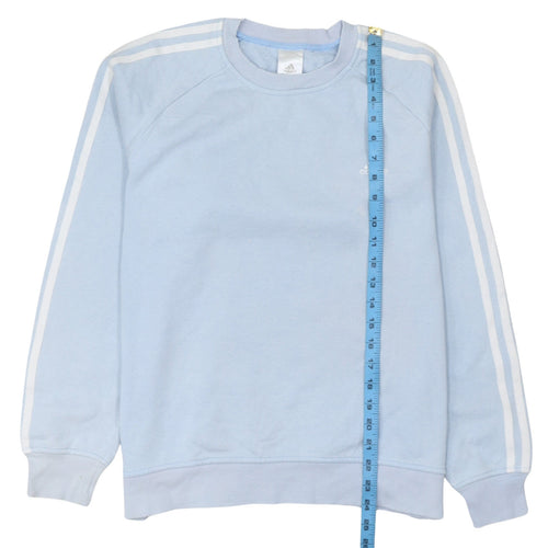 Adidas Women Light Blue Crew Neck Pullover Sweatshirt Size 12