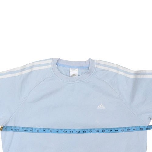Adidas Women Light Blue Crew Neck Pullover Sweatshirt Size 12