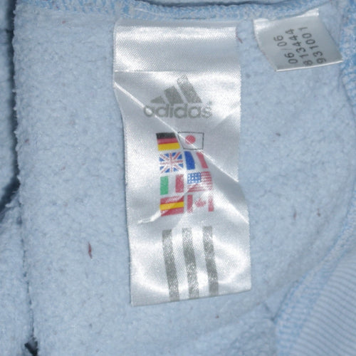 Adidas Women Light Blue Crew Neck Pullover Sweatshirt Size 12