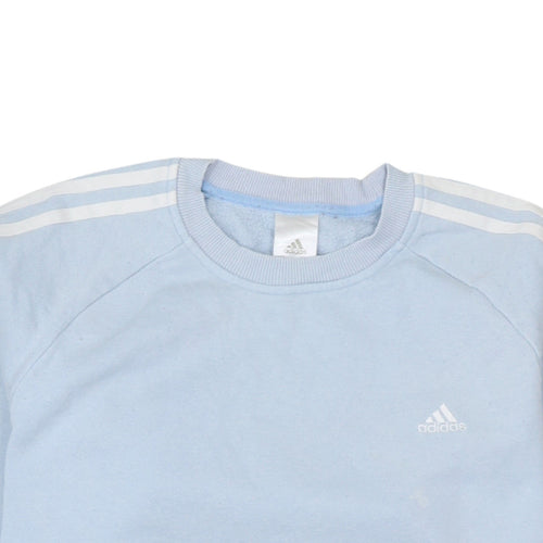 Adidas Women Light Blue Crew Neck Pullover Sweatshirt Size 12