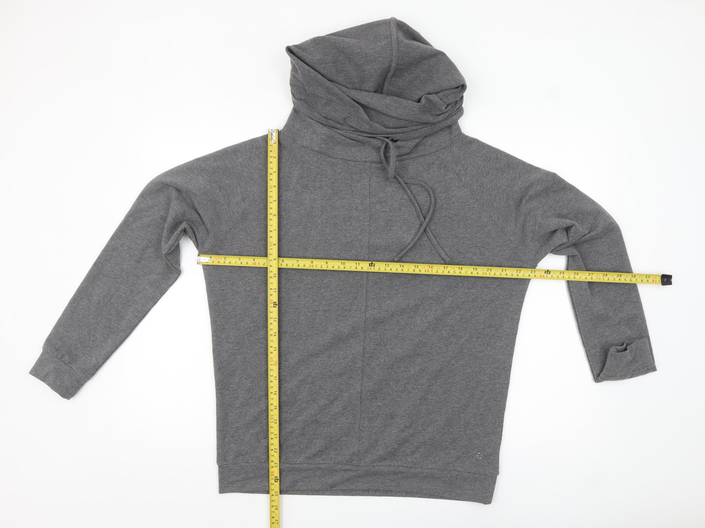 Manuka Women Grey UK 12 Pullover Hooded Sweatshirt with Drawstring