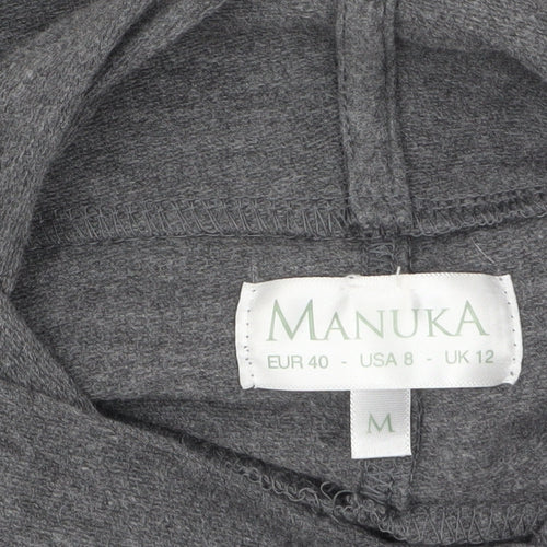 Manuka Women Grey UK 12 Pullover Hooded Sweatshirt with Drawstring