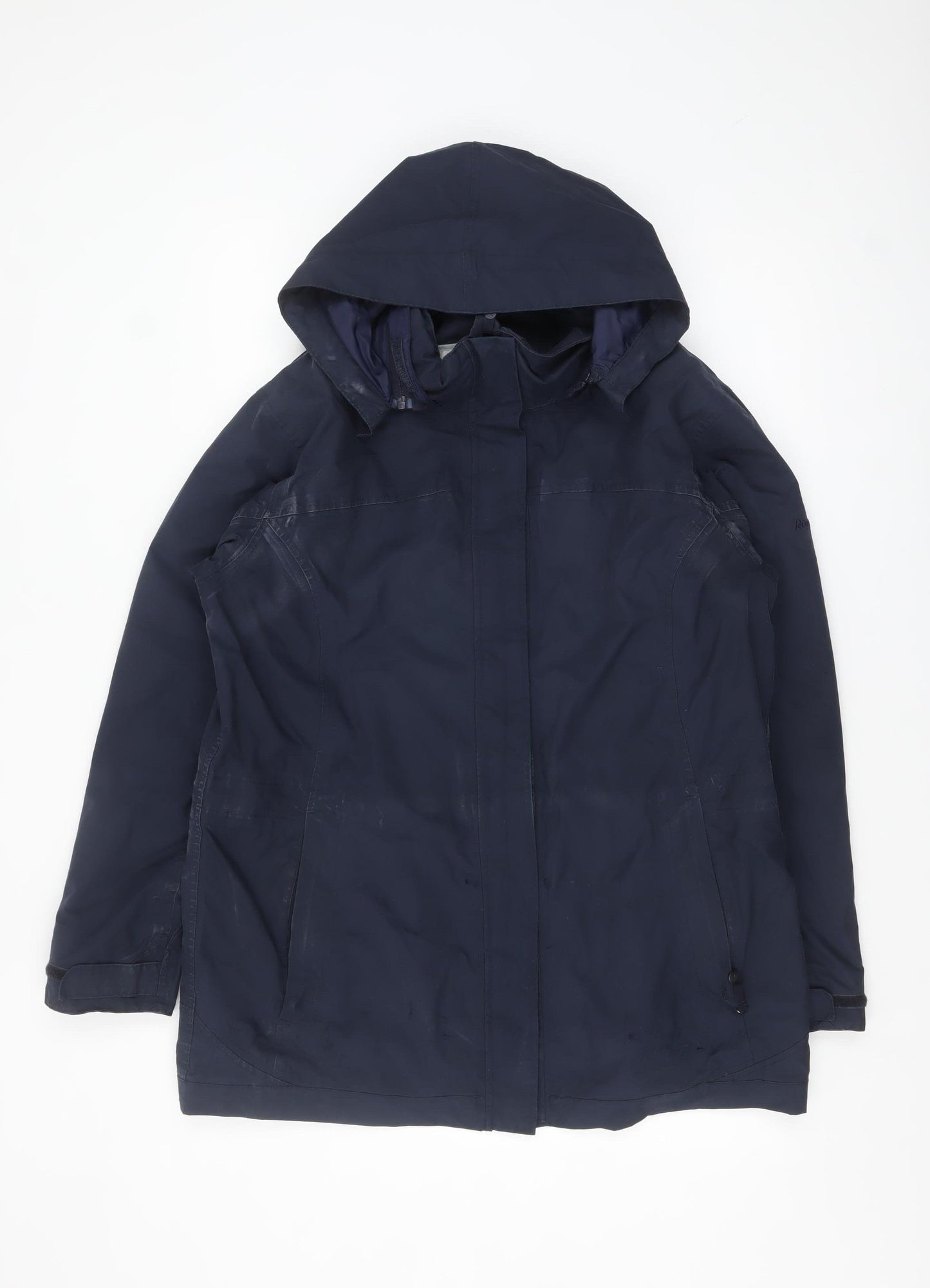 Regatta Women's Blue Waterproof Hooded Rain Coat Jacket Size 16