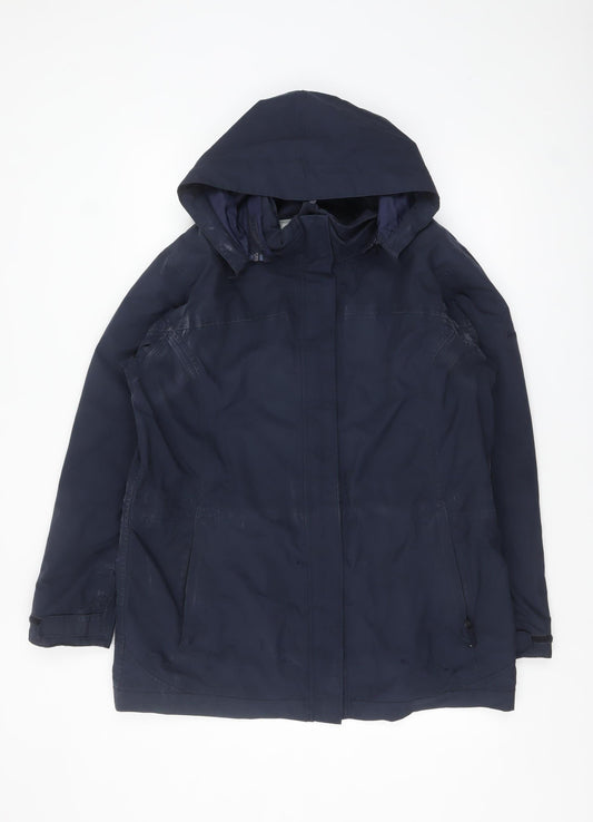 Regatta Women's Blue Waterproof Hooded Rain Coat Jacket Size 16