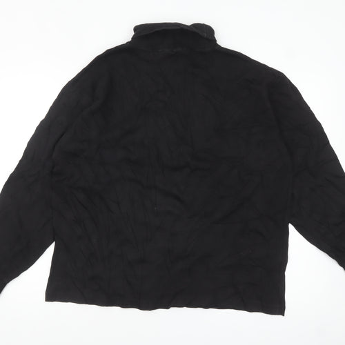 Reebok Men’s Black Cotton Long Sleeve High Neck Casual Top L