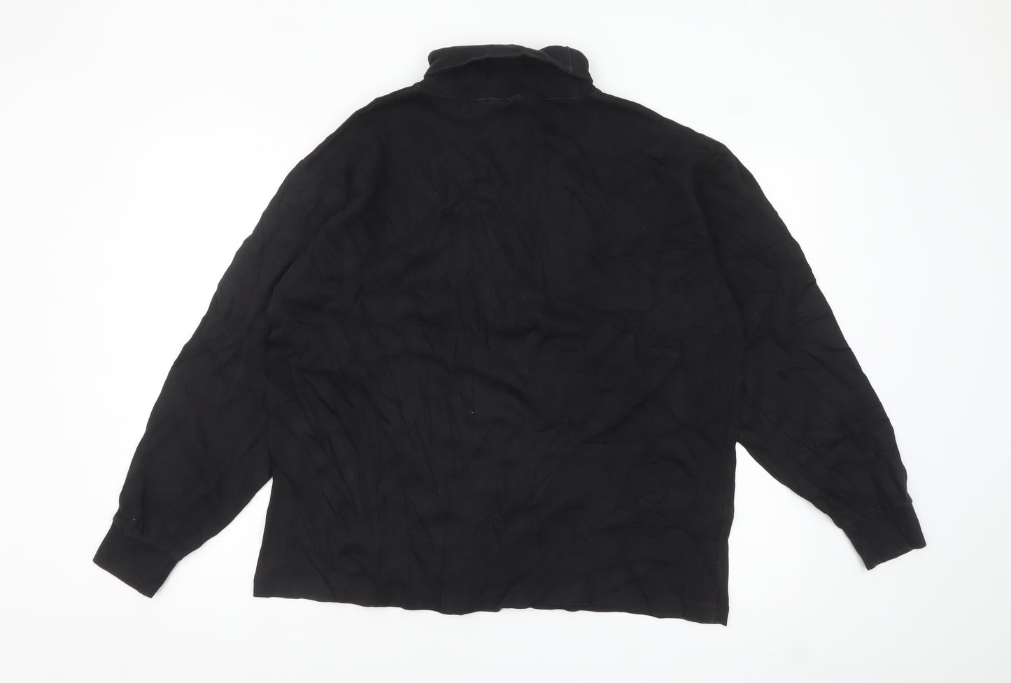 Reebok Men’s Black Cotton Long Sleeve High Neck Casual Top L