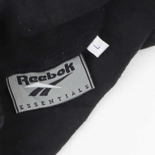 Reebok Men’s Black Cotton Long Sleeve High Neck Casual Top L