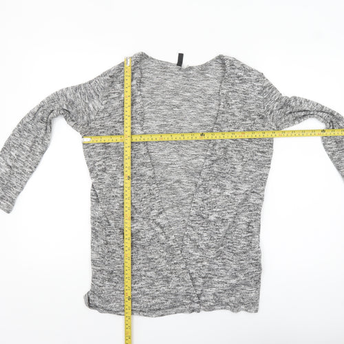H&M Divided Women's Grey Knit Long Sleeve Open Cardigan Size M