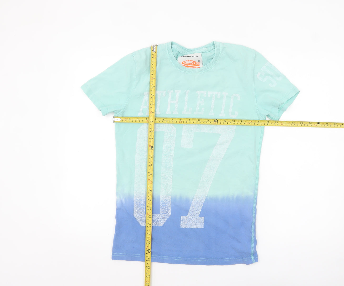 Superdry Men's Blue Tie Dye Athletic 07 Graphic T-Shirt Size S