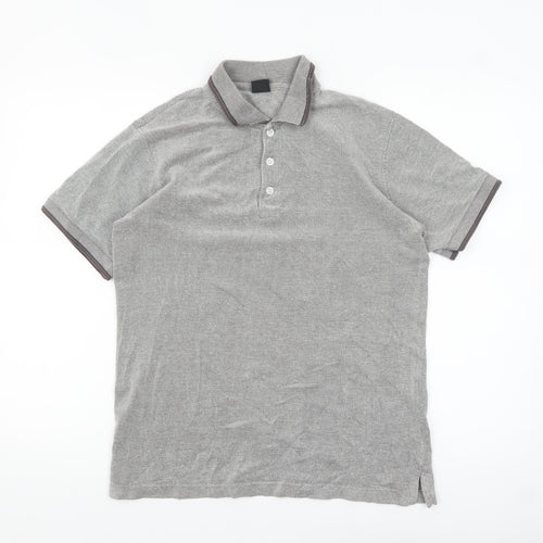 Cotton Traders Men's Grey Short Sleeve Polo Shirt Size S 100% Cotton