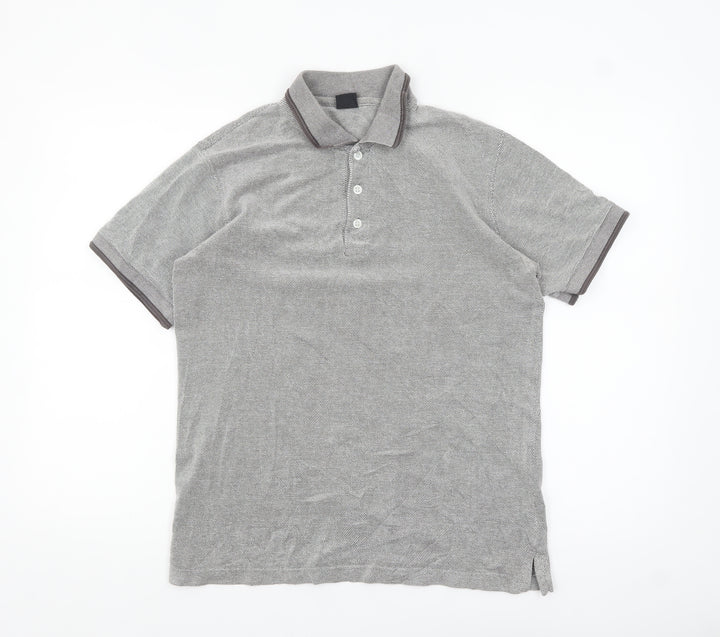 Cotton Traders Men's Grey Short Sleeve Polo Shirt Size S 100% Cotton