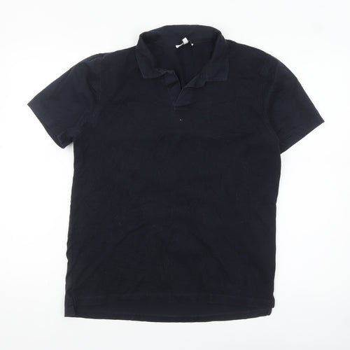 Reiss Men's Blue Egyptian Cotton Polo Shirt Size M Short Sleeve