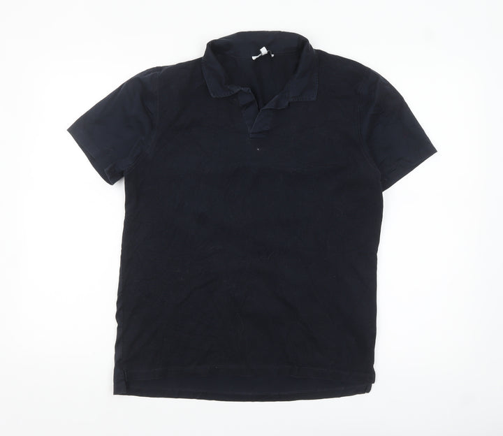 Reiss Men's Blue Egyptian Cotton Polo Shirt Size M Short Sleeve
