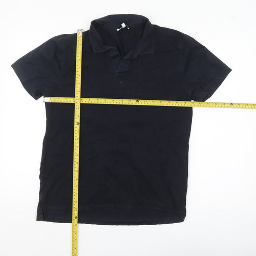 Reiss Men's Blue Egyptian Cotton Polo Shirt Size M Short Sleeve