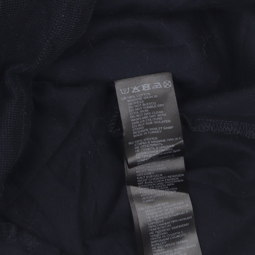 Reiss Men's Blue Egyptian Cotton Polo Shirt Size M Short Sleeve