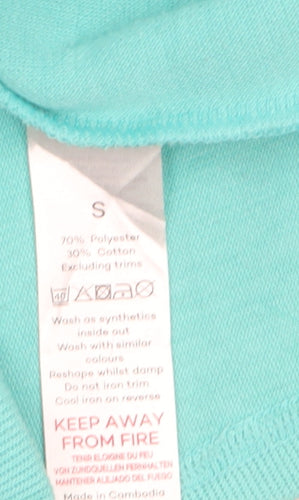 Bonmarche Womens Green Crochet Neck Short Sleeve T-Shirt Size S