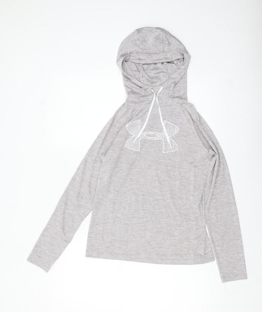 Under Armour Women's Grey XS HeatGear Hooded Long Sleeve Top