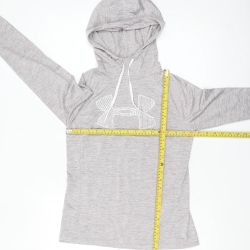 Under Armour Women's Grey XS HeatGear Hooded Long Sleeve Top