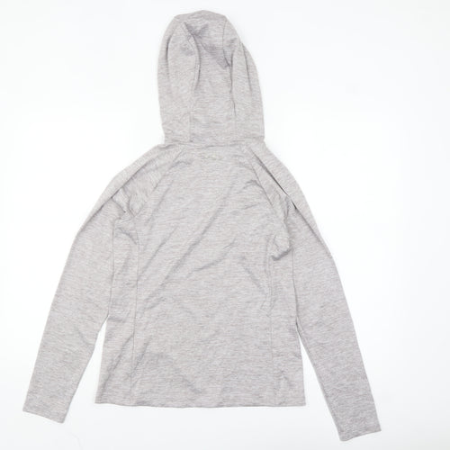 Under Armour Women's Grey XS HeatGear Hooded Long Sleeve Top