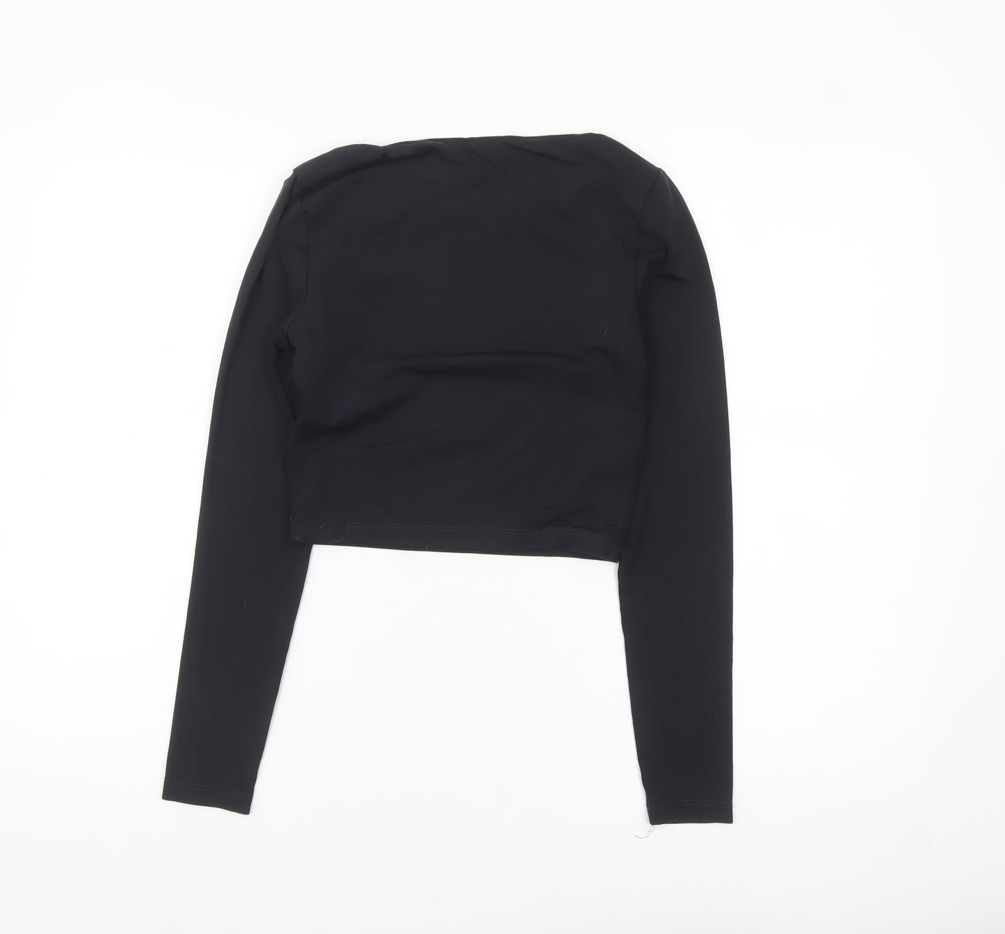 Kookai Women’s Black Cropped Long Sleeve Stretch Top Size S
