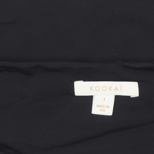 Kookai Women’s Black Cropped Long Sleeve Stretch Top Size S