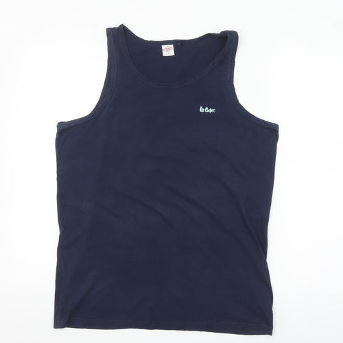Lee Cooper Men's Blue Sleeveless Cotton Tank Top M Regular Fit