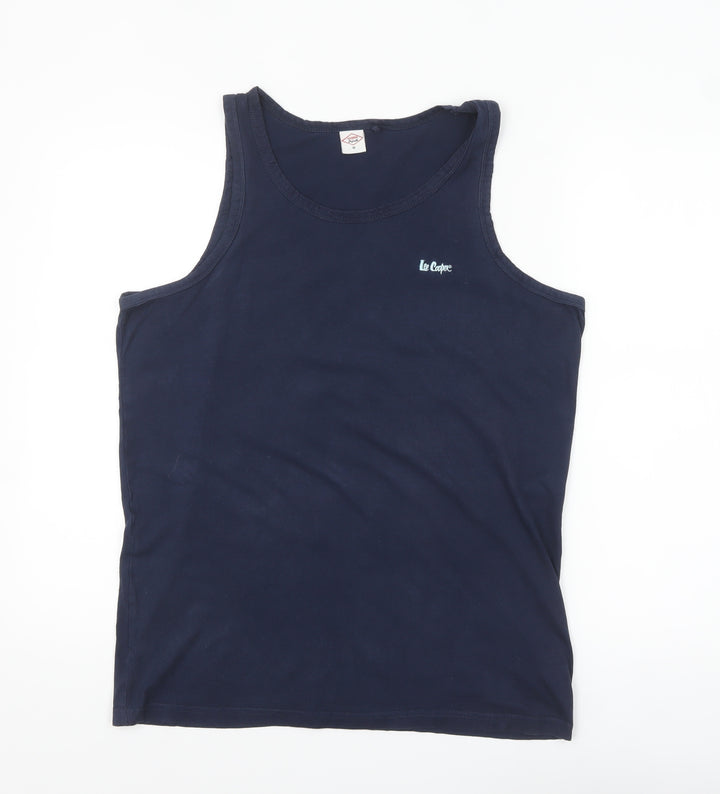 Lee Cooper Men's Blue Sleeveless Cotton Tank Top M Regular Fit