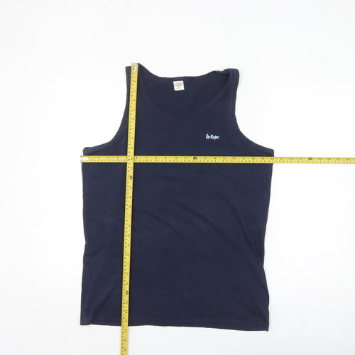 Lee Cooper Men's Blue Sleeveless Cotton Tank Top M Regular Fit