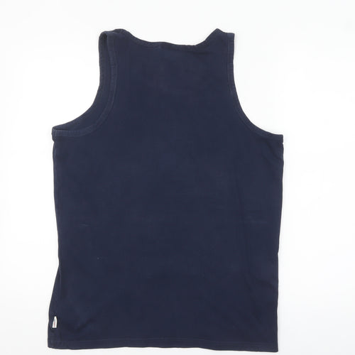 Lee Cooper Men's Blue Sleeveless Cotton Tank Top M Regular Fit