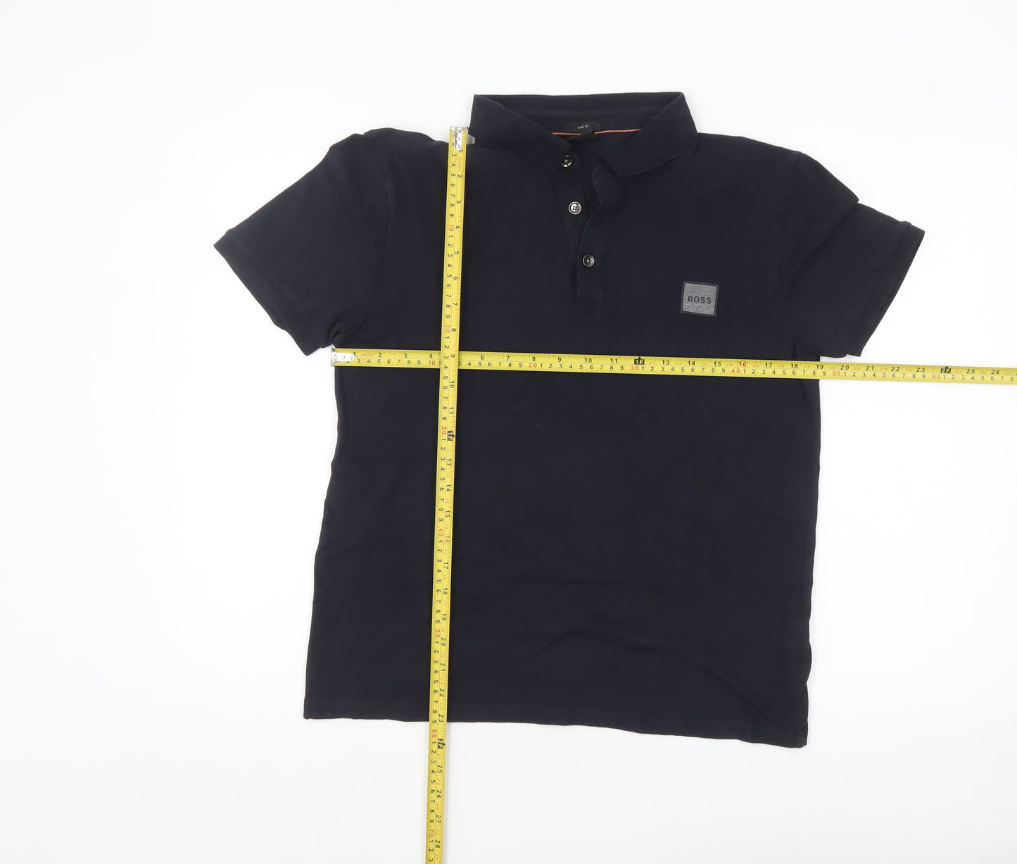 Hugo Boss Men's Slim Fit Black Polo Shirt Size L Cotton Blend