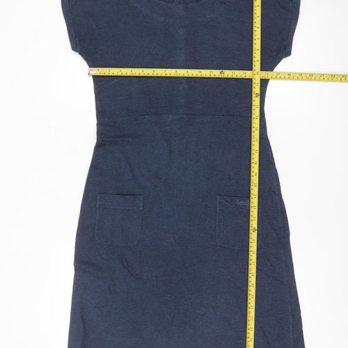 Weird Fish Women's Blue Jersey Shift Dress Size 10 Casual