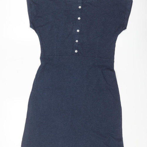 Weird Fish Women's Blue Jersey Shift Dress Size 10 Casual