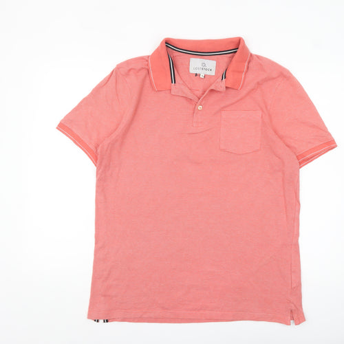 Lost Stock Men's Pink Short Sleeve Cotton Polo Shirt Size M